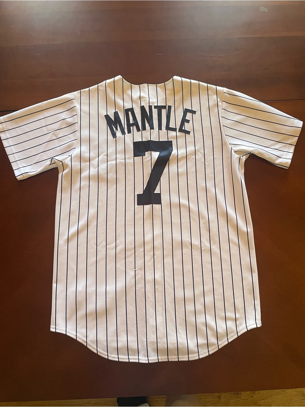 M Authentic Mickey Mantle White Pinstripe 'Mantle 7' Baseball Jersey